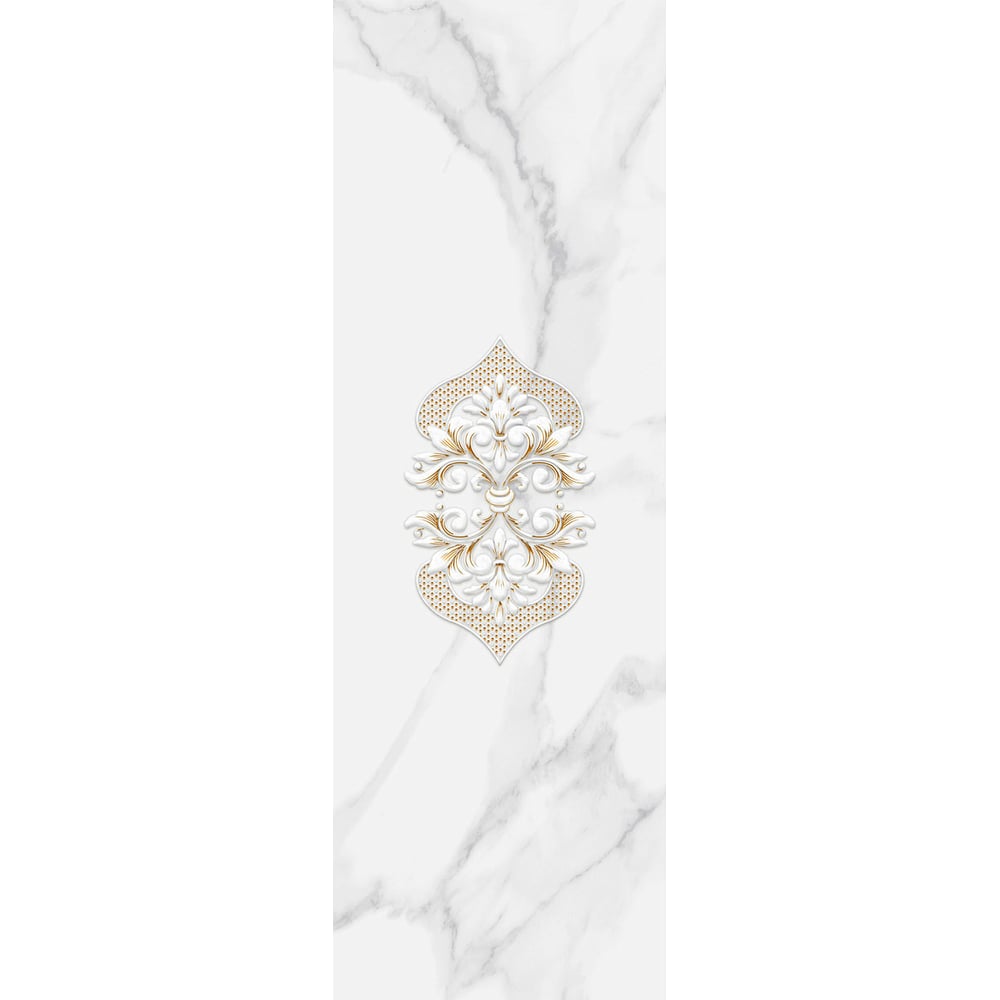 Изображение товара Декор керамический Narni 20x60 см рельефный для стены серый и золотой