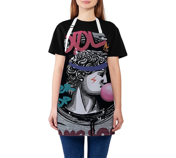 Изображение товара Кухонный фартук JOYARTY Граффити давид, универсальный размер для женщин и мужчин ap_385299