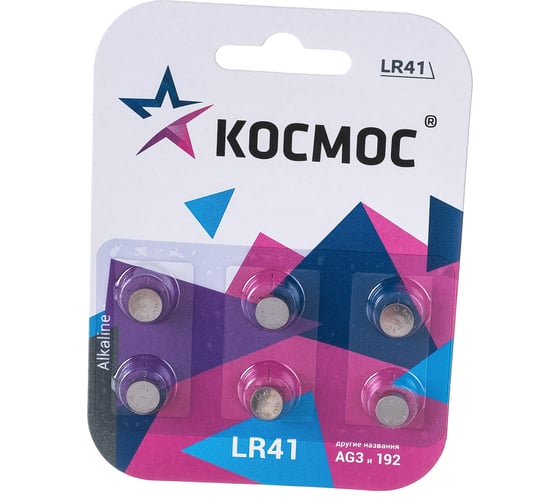 Изображение товара Элемент питания КОСМОС G3 (L736/LR41/192/392) 1.5V Alkaline 6BL, KOCG3(LR41)BL6