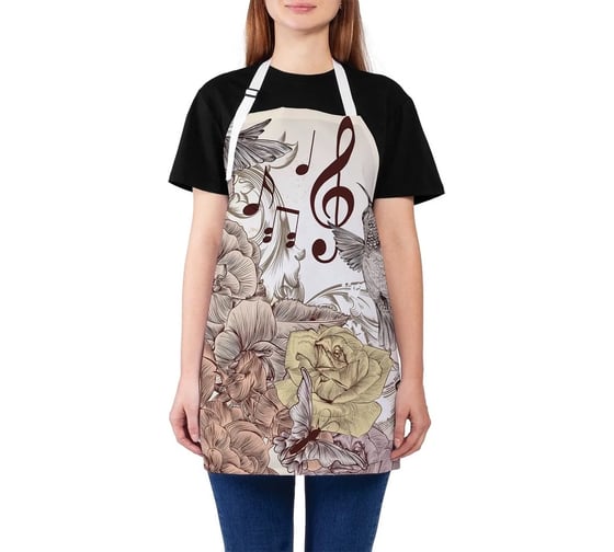 Изображение товара Кухонный фартук JOYARTY Птичьи ноты, универсальный размер для женщин и мужчин ap_12384