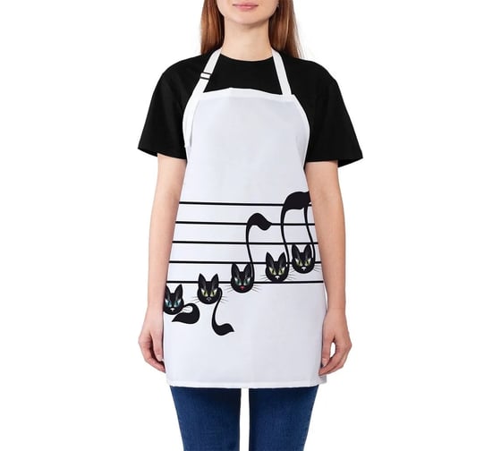 Изображение товара Кухонный фартук JOYARTY Кошачьи ноты, универсальный размер для женщин и мужчин ap_12680