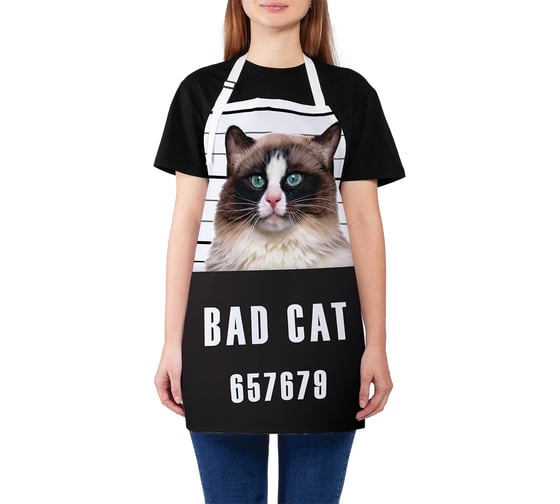 Изображение товара Кухонный фартук JOYARTY Кот преступник, универсальный размер для женщин и мужчин ap_15573