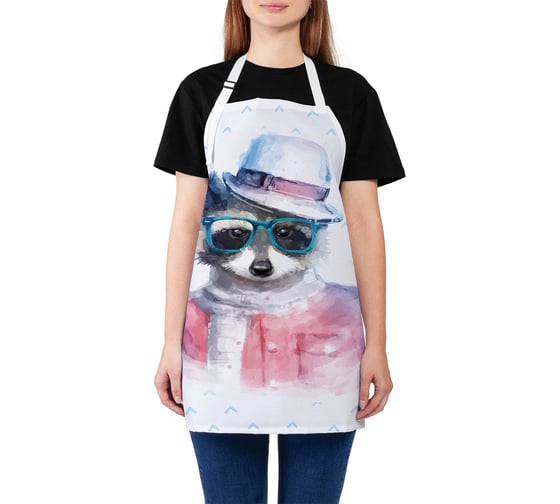 Изображение товара Кухонный фартук JOYARTY Стильный енот, универсальный размер для женщин и мужчин ap_18494