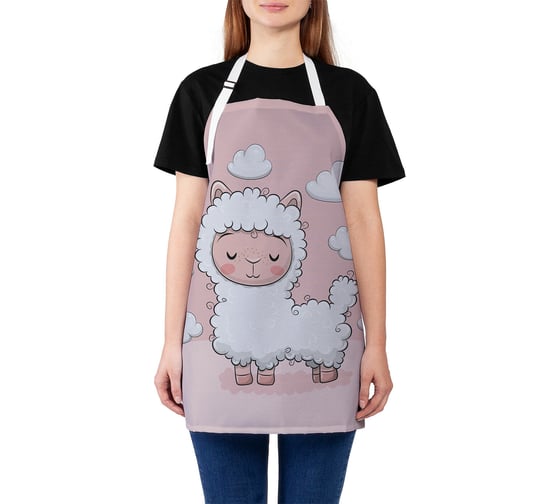 Изображение товара Кухонный фартук JOYARTY Лама в облаках, универсальный размер для женщин и мужчин ap_128641
