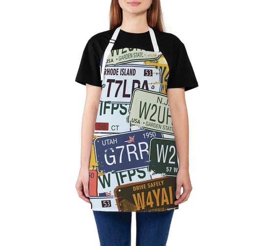 Изображение товара Кухонный фартук JOYARTY Номерные знаки, универсальный размер для женщин и мужчин ap_13155