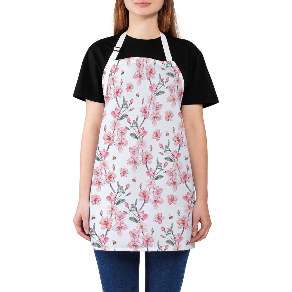 Изображение товара Кухонный фартук JOYARTY Нежные цветы универсальный размер для женщин и мужчин