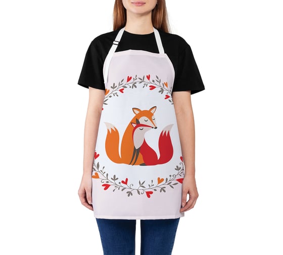 Изображение товара Кухонный фартук JOYARTY Лисья любовь, универсальный размер для женщин и мужчин ap_91994