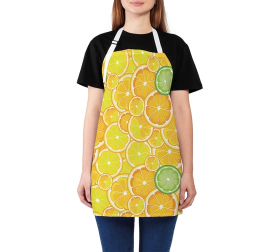Изображение товара Кухонный фартук JOYARTY Апельсиновое пространство, универсальный размер для женщин и мужчин ap_21883