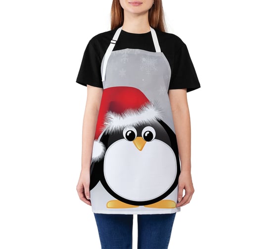 Изображение товара Кухонный фартук JOYARTY Пингвин в шапке, универсальный размер для женщин и мужчин ap_378749