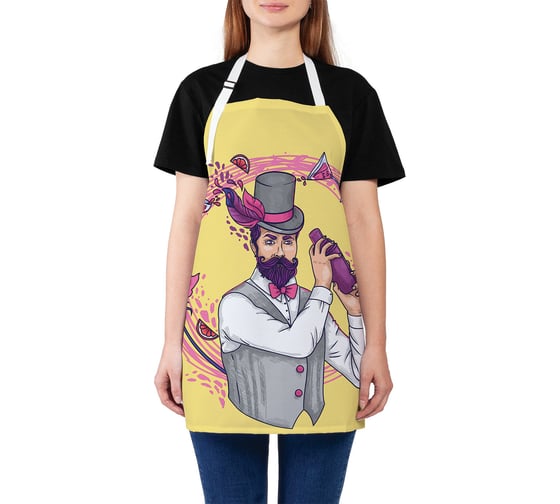 Изображение товара Кухонный фартук JOYARTY Крутой бармен, универсальный размер для женщин и мужчин ap_378868