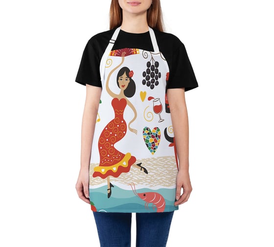 Изображение товара Кухонный фартук JOYARTY Испанское веселье, универсальный размер для женщин и мужчин ap_7256