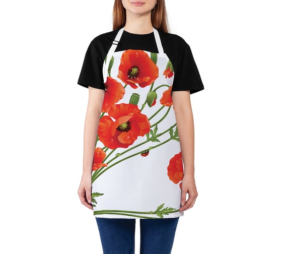 Изображение товара Кухонный фартук JOYARTY Букет маков, универсальный размер для женщин и мужчин ap_105992