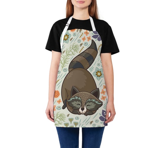 Изображение товара Кухонный фартук JOYARTY Милый енот, универсальный размер для женщин и мужчин ap_75035