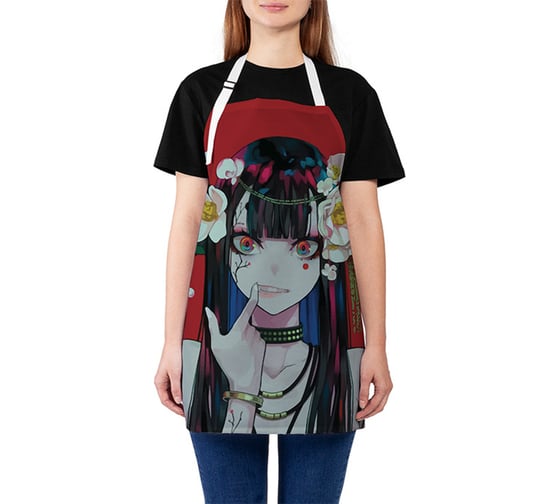 Изображение товара Кухонный фартук JOYARTY Девушка с цветами, универсальный размер для женщин и мужчин ap_420011