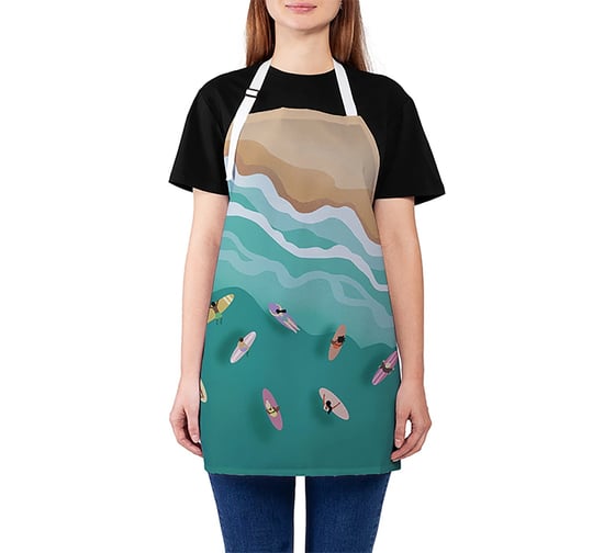Изображение товара Кухонный фартук JOYARTY Школа серфинга, универсальный размер для женщин и мужчин ap_387148