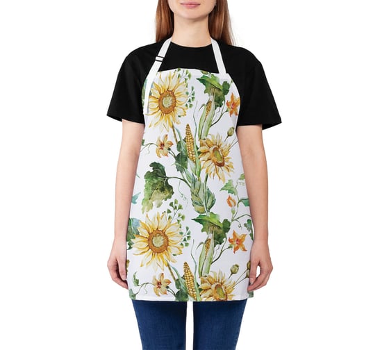 Изображение товара Кухонный фартук JOYARTY Кукуруза и подсолнухи, универсальный размер для женщин и мужчин ap_9852