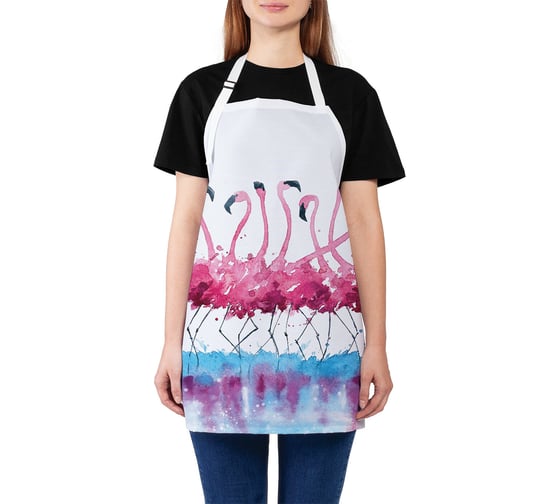 Изображение товара Кухонный фартук JOYARTY Фламинго акварелью, универсальный размер для женщин и мужчин ap_25199