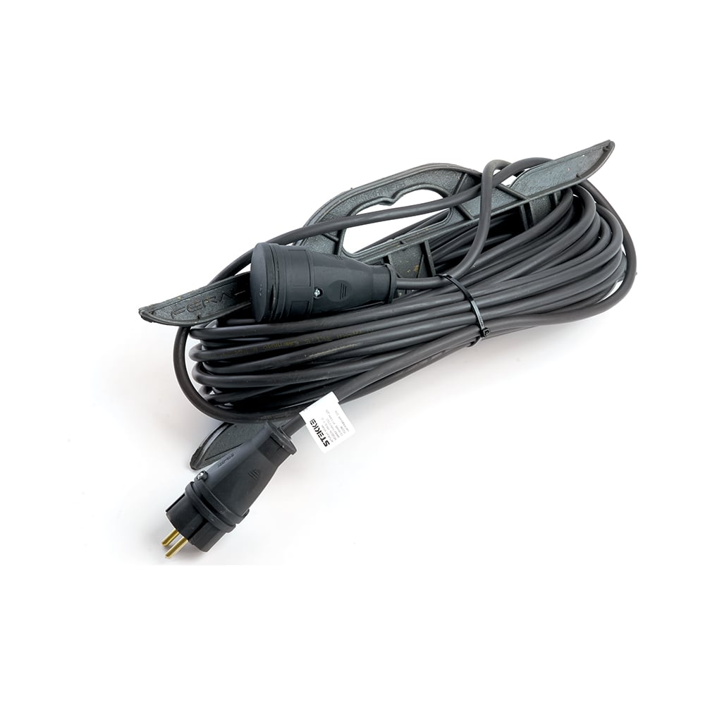 Изображение товара 1-местный удлинитель-шнур на рамке STEKKER c заземлением, prf22-31-20, 20м, 3x1,5, серия professional, черный, 49044