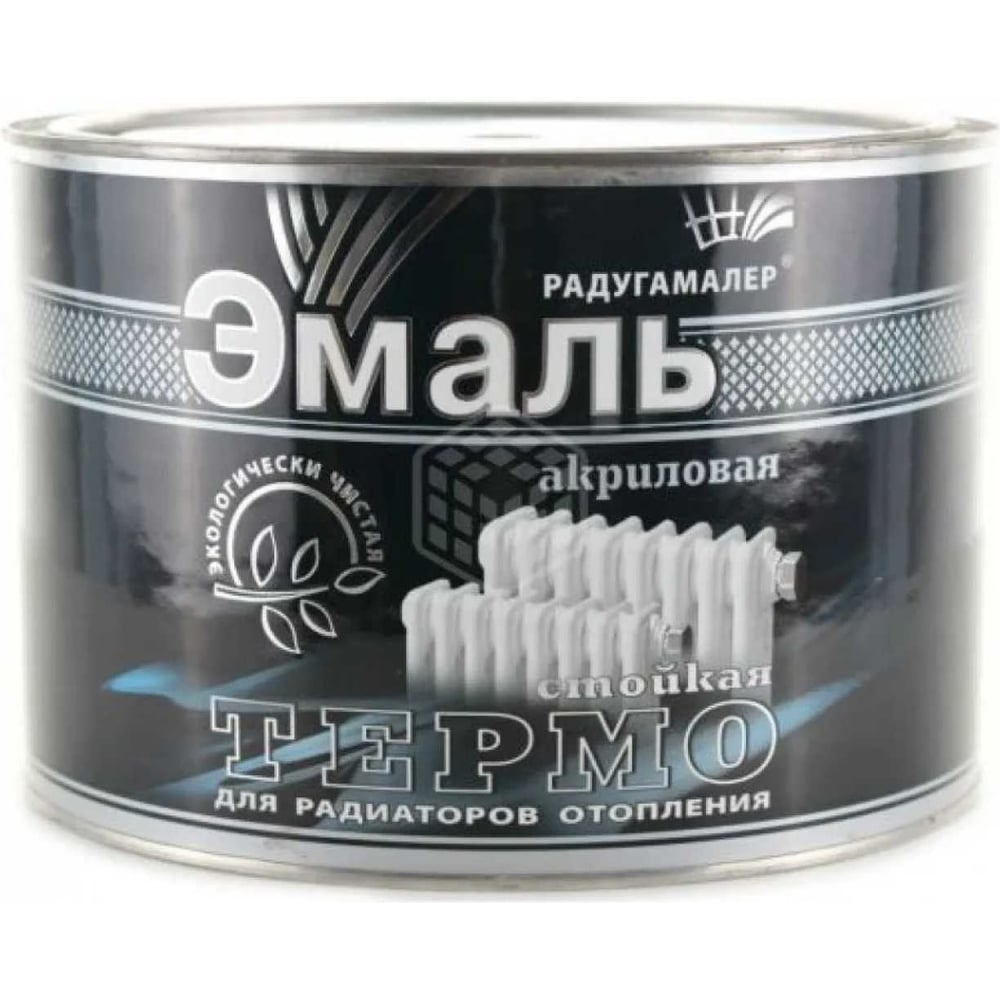 Изображение товара Краска для радиаторов отопления Радугамалер белая термостойкая акриловая 0.9 кг