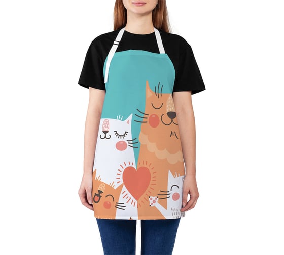 Изображение товара Кухонный фартук JOYARTY Веселая кошачья семья, универсальный размер для женщин и мужчин ap_18493