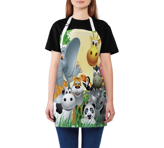 Изображение товара Кухонный фартук JOYARTY Дружные зверюшки, универсальный размер для женщин и мужчин ap_36641
