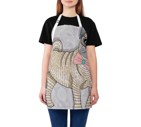 Изображение товара Кухонный фартук JOYARTY Галантный мопс, универсальный размер для женщин и мужчин ap_41930