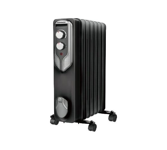 Изображение товара Масляный обогреватель SONNEN Dfn-07bl, 1500 Вт, 7 секций, черный, 455310
