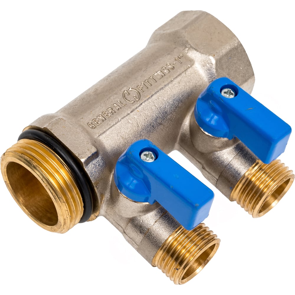 Изображение товара Коллектор с шаровыми кранами STOUT Smb 6211 011202 1/2 Труба латунь