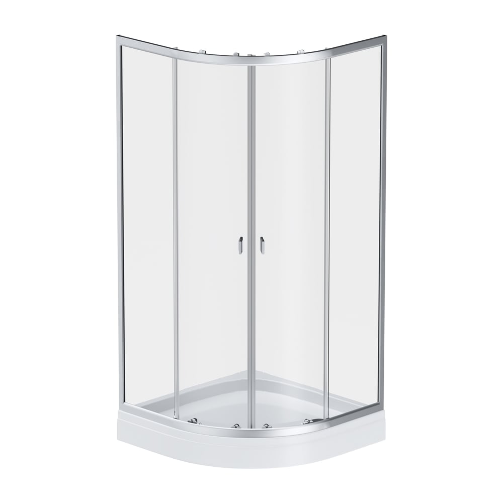 Изображение товара Душевое ограждение AM.PM X-Joy Twin Slide с поддоном 90x90 профиль хром матовый