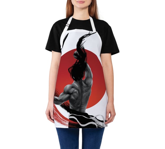 Изображение товара Кухонный фартук JOYARTY Самурай на закате, универсальный размер для женщин и мужчин ap_18269
