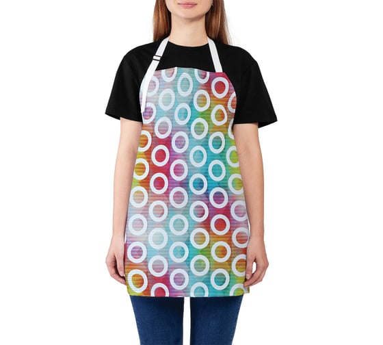 Изображение товара Кухонный фартук JOYARTY Круги в цветных переливах, универсальный размер для женщин и мужчин ap_20811