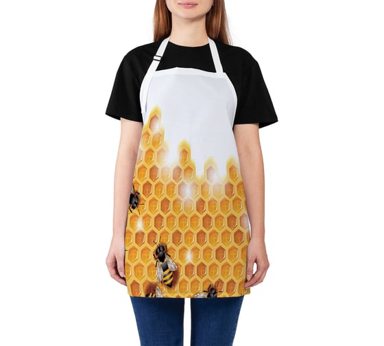 Изображение товара Кухонный фартук JOYARTY Пчелы на сотах, универсальный размер для женщин и мужчин ap_29093
