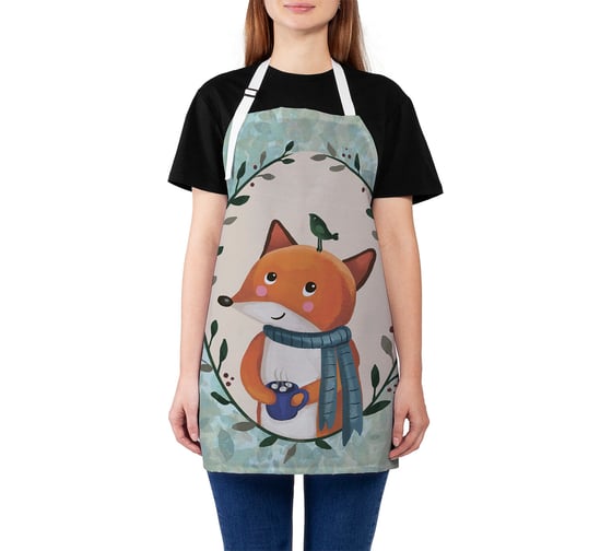 Изображение товара Кухонный фартук JOYARTY Лис и птичка, универсальный размер для женщин и мужчин ap_385256