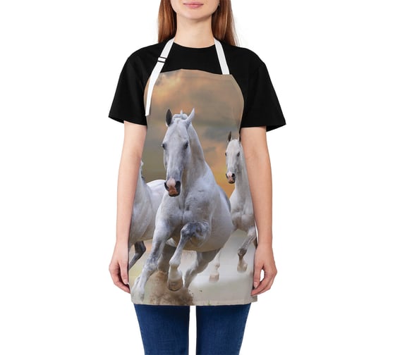 Изображение товара Кухонный фартук JOYARTY Бегущие лошади, универсальный размер для женщин и мужчин ap_16160