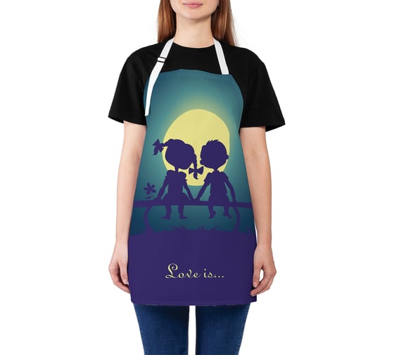 Изображение товара Кухонный фартук JOYARTY love is..., универсальный размер для женщин и мужчин ap_91942