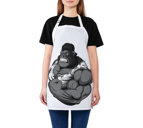 Изображение товара Кухонный фартук JOYARTY Могучая горилла, универсальный размер для женщин и мужчин ap_15526