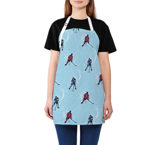 Изображение товара Кухонный фартук JOYARTY Хоккеисты в игре, универсальный размер для женщин и мужчин ap_50551