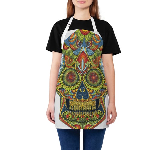 Изображение товара Кухонный фартук JOYARTY Сахарный череп из мексики, универсальный размер для женщин и мужчин ap_26777