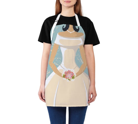 Изображение товара Кухонный фартук JOYARTY Невеста готова, универсальный размер для женщин и мужчин ap_34496