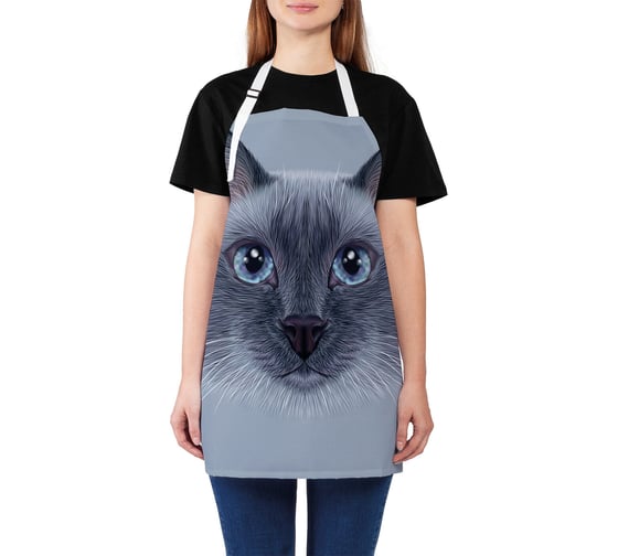 Изображение товара Кухонный фартук JOYARTY Серая кошка, универсальный размер для женщин и мужчин ap_30419