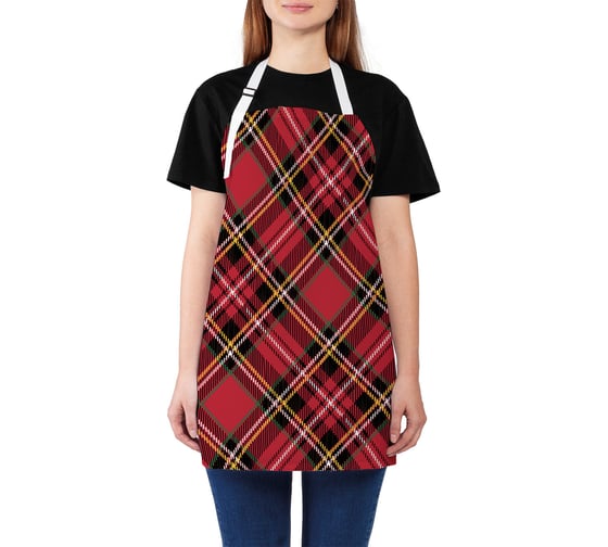 Изображение товара Кухонный фартук JOYARTY Красная классическая клетка, универсальный размер для женщин и мужчин ap_31138