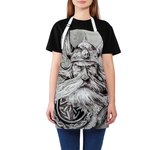 Изображение товара Кухонный фартук JOYARTY Бородатый викинг, универсальный размер для женщин и мужчин ap_21839