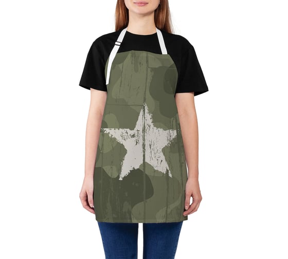 Изображение товара Кухонный фартук JOYARTY Военная звезда, универсальный размер для женщин и мужчин ap_5038
