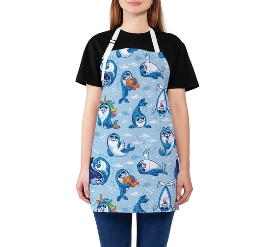 Изображение товара Кухонный фартук JOYARTY Веселые тюлени, универсальный размер для женщин и мужчин ap_11870