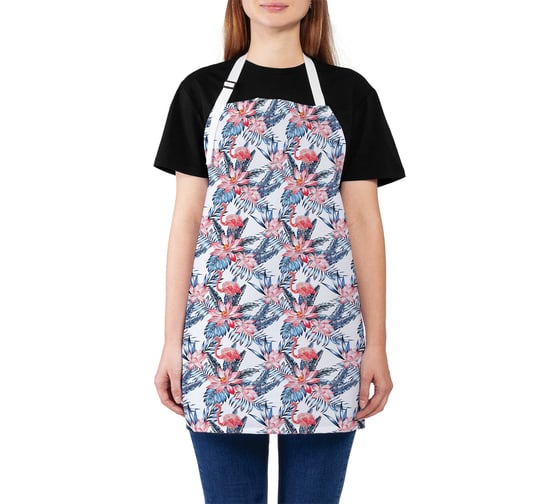 Изображение товара Кухонный фартук JOYARTY Фламинго в розовых цветах, универсальный размер для женщин и мужчин ap_122814