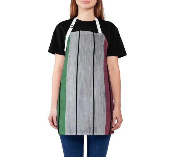 Изображение товара Кухонный фартук JOYARTY Деревянные доски цвета итальянского флага, универсальный размер для женщин и мужчин ap_378812