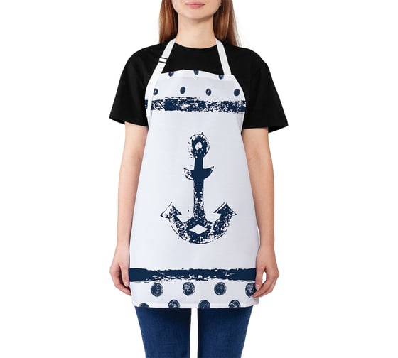 Изображение товара Кухонный фартук JOYARTY морская композиция с якорем, универсальный размер для женщин и мужчин ap_15938