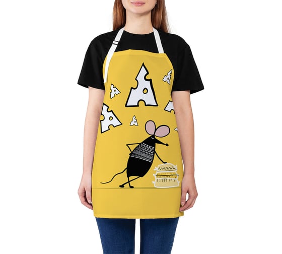 Изображение товара Кухонный фартук JOYARTY Крутая мышь, универсальный размер для женщин и мужчин ap_378410