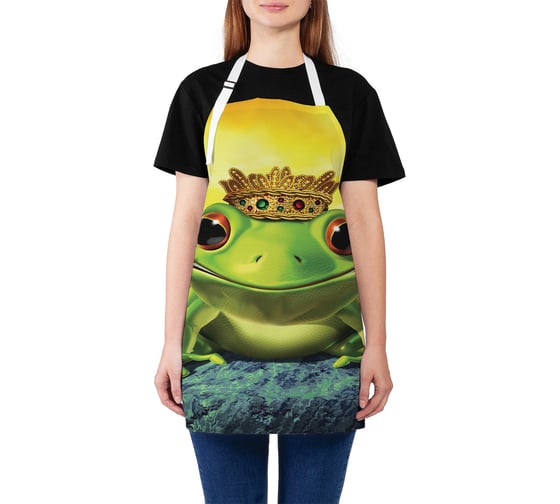 Изображение товара Кухонный фартук JOYARTY Королева лягушка, универсальный размер для женщин и мужчин ap_15257