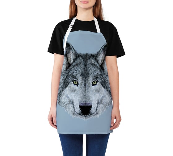Изображение товара Кухонный фартук JOYARTY Волчий взгляд, универсальный размер для женщин и мужчин ap_48451